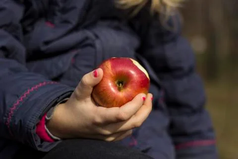 Holding apple Foto stock