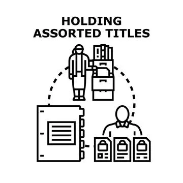 Holding assorted titles concept vector illustration process Stock Illustration
