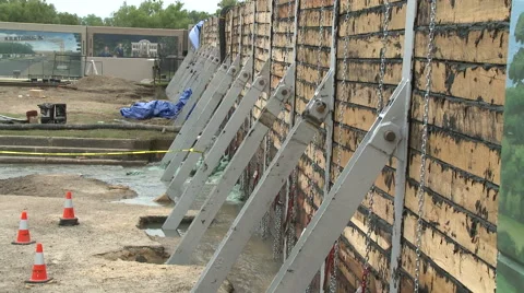 Holding Back the Floodwaters Stock Footage 54715175