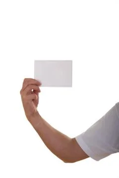 Holding Blank Card Stock-Fotos
