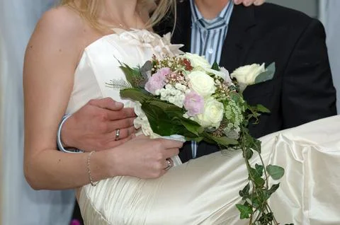Holding the bride Stock Photos