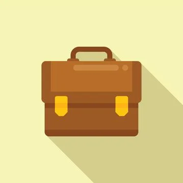 Holding briefcase icon flat vector. Work bag Stock Illustration
