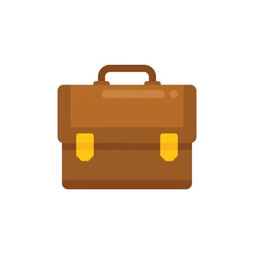 Holding briefcase icon flat vector. Work bag Stock Illustration