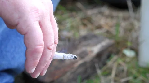 Holding Burning Cigarette Stock Footage 905426