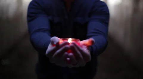 Holding Candle 2 Stock-Footage 33721993