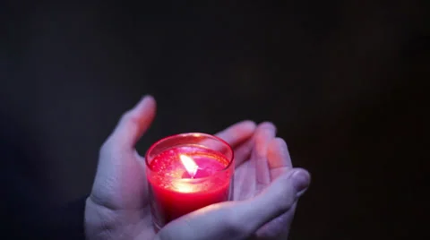 Holding candle light Stock-Footage 33721949