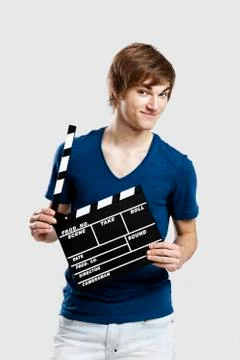 Holding a clapboard Stock Photos