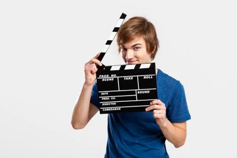 Holding a clapboard Stock Photos