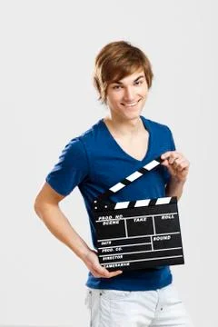 Holding a clapboard Stock Photos
