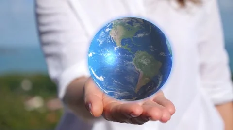 Holding Earth in Hand Stock Footage 59733499