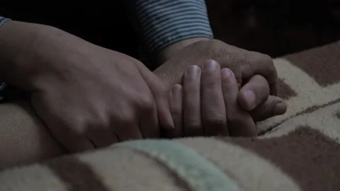 Holding  father hand Stock Footage 153641780