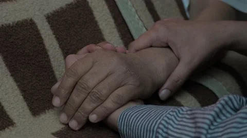 Holding father hand Stock Footage 153642132