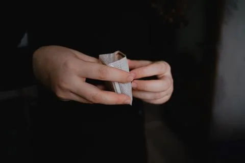 Holding a filter bag Stock Photos