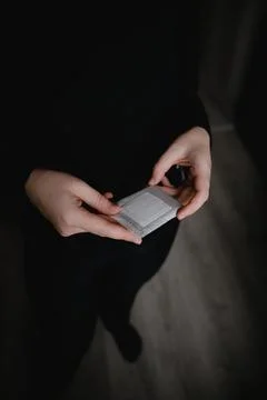 Holding a filter bag Stock Photos