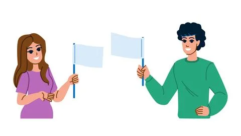 Holding flag empty vector Illustrazione stock