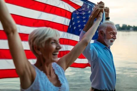 Holding the flag with pride Stock Photos