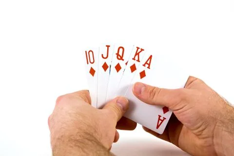 Holding flush royal Stock Photos
