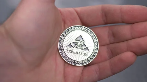 Holding a Freemasonry Coin in a Hand Video stock 111589865
