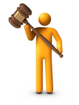 Holding gavel Stock Illustration