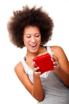 Holding a gift Stock Photos