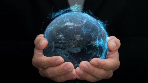 Holding global networking. Stock Footage 112883498