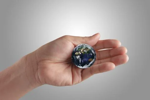 Holding a glowing earth globe Stock Illustration