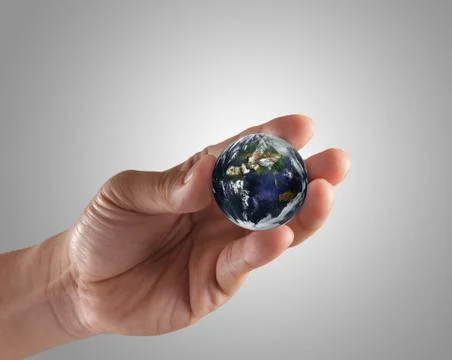 Holding a glowing earth globe Stock Illustration