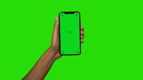 Holding Green Screen Smartphone On Alpha Stock Footage 138459152