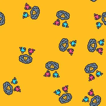 Holding grudges couple vector seamless pattern Ilustração Stock