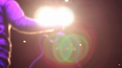 Holding guitar on stage light blur Stock Footage 33741604