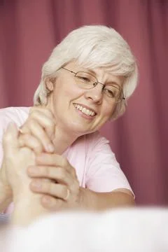 Holding The Hand Of The Elderly Stock Photos