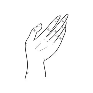 Holding hand expression Illustrazione stock