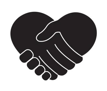 Holding hand in heart shape vector Stock Illustration