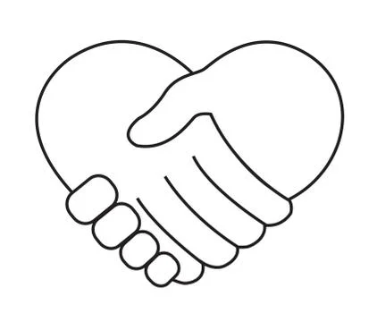 Holding hand in heart shape vector Stock Illustration