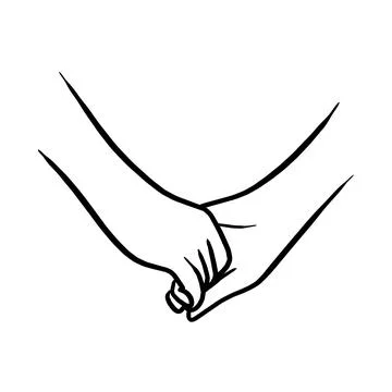 Holding hand of lovers vector illustration sketch hand drawn with black lines 스톡 일러스트