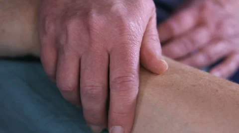 Holding hand with patient Stock Footage 32845651