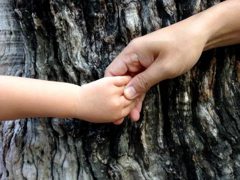 Holding hand Foto stock