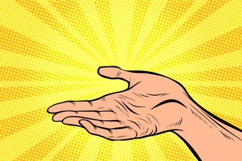 Holding in hand, presentation gesture Illustrazione stock