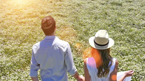 Holding hands couple Stock Footage 58325203