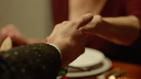 Holding Hands During Dinner Prayer Stock Footage 137604350