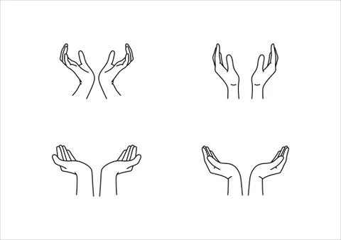 Holding hands gestures Stock Illustration