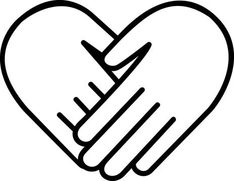 Holding hands in heart shape icon Stock Illustration