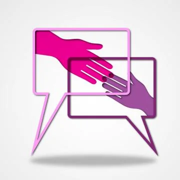 Holding hands indicates all right and ok Illustration