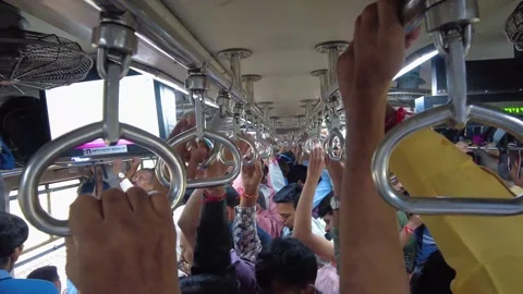 Holding Hands in Local Train. 4K Stock Footage 250954526