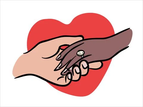 Holding hands love Stock Illustration