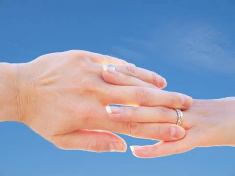 Holding hands Foto stock