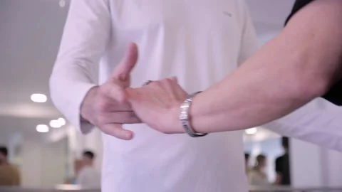 Holding hands while dancinhg. salsa movements.  Stock Footage 218602003