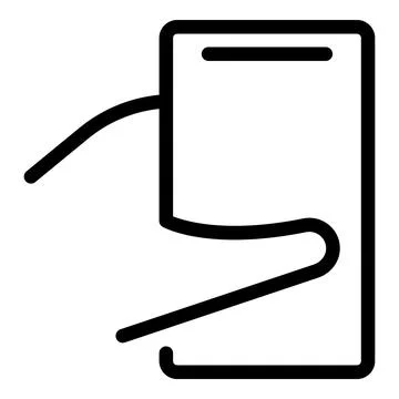 Holding iphone icon outline vector. Mobile phone Stock Illustration