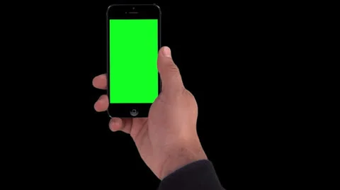 Holding iPhone with One Hand, Protrait, Alpha Stock Footage 24017138