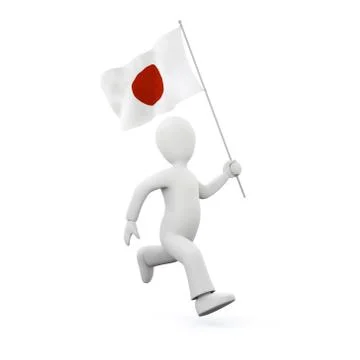 Holding a japenese flag Stock-Illustration